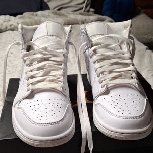 White Sneakers with High Ankle Design and Minimalist Style